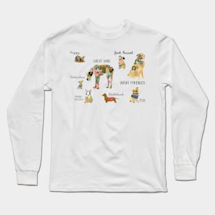 Dogs Collage Long Sleeve T-Shirt